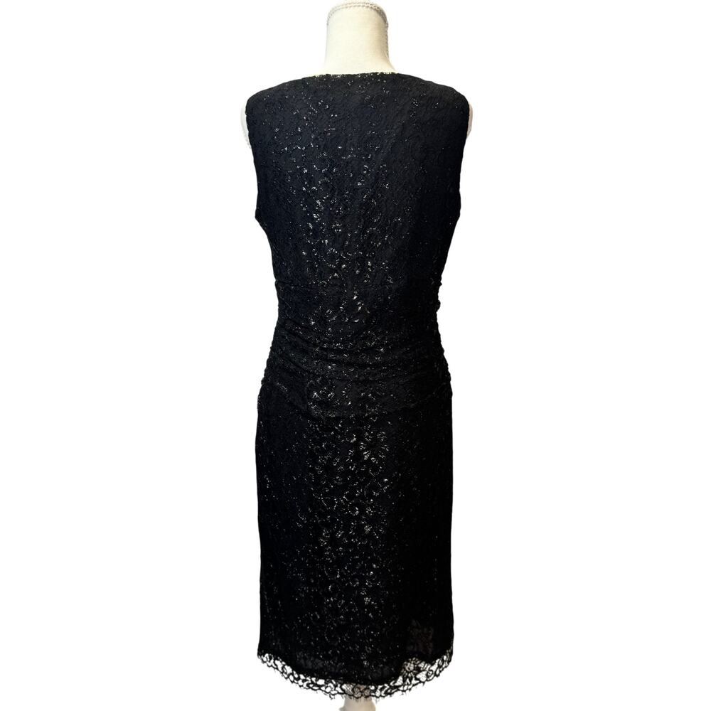 Lauren Ralph Lauren Black Lace Dress Women’s 10 Evening Occasion Event Wedding - Picture 6 of 16